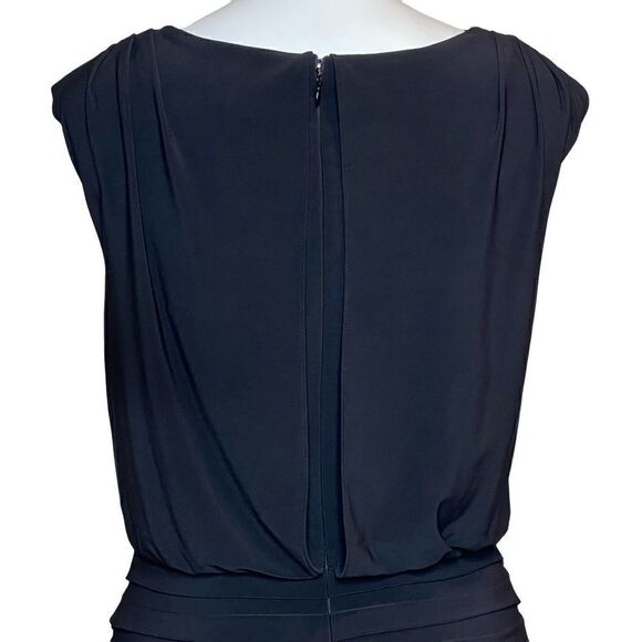 Adrianna Papell black cowl neck shutter pleat dress size 6 - Picture 12 of 16